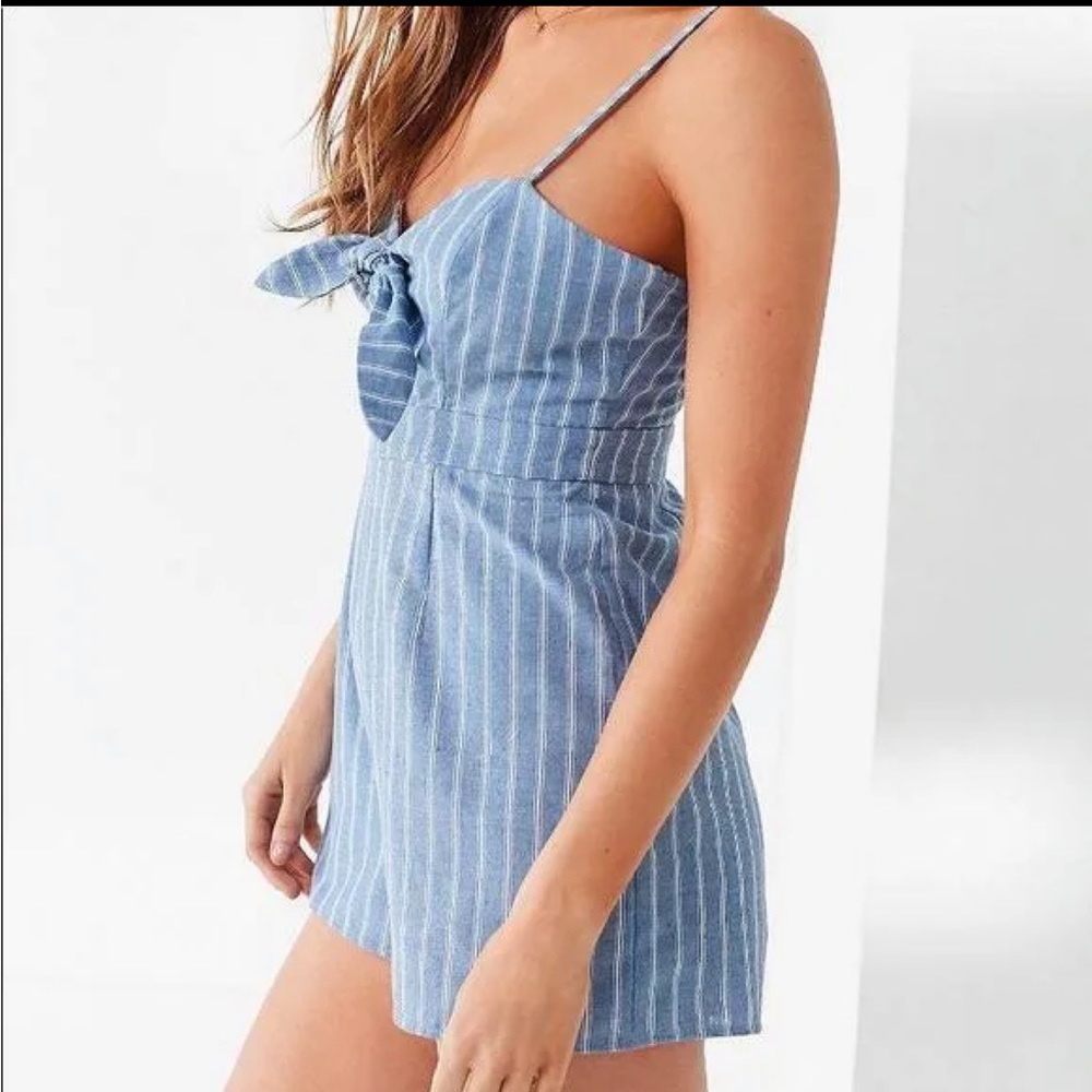 Urban Outfitters Blue Summer Ribbon Romper